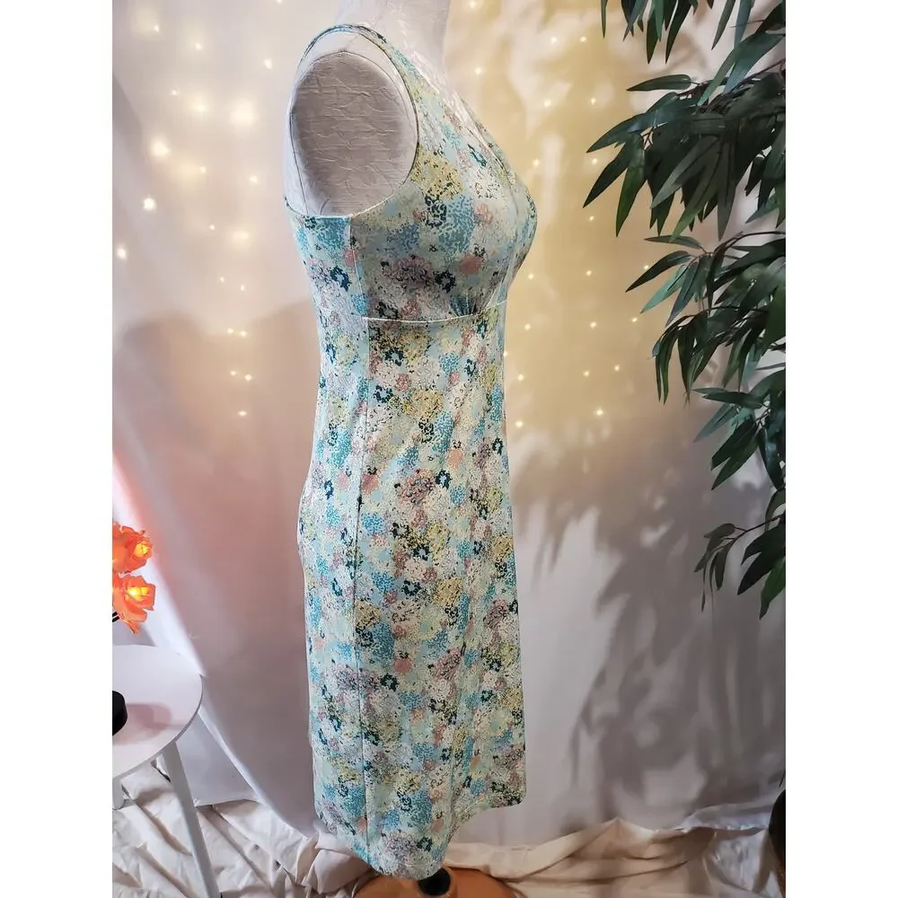 Patagonia Magnolia Spring Atoll Blue Floral Performance Dress Women's Size XS